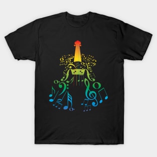 Rainbow Violin with Notes T-Shirt